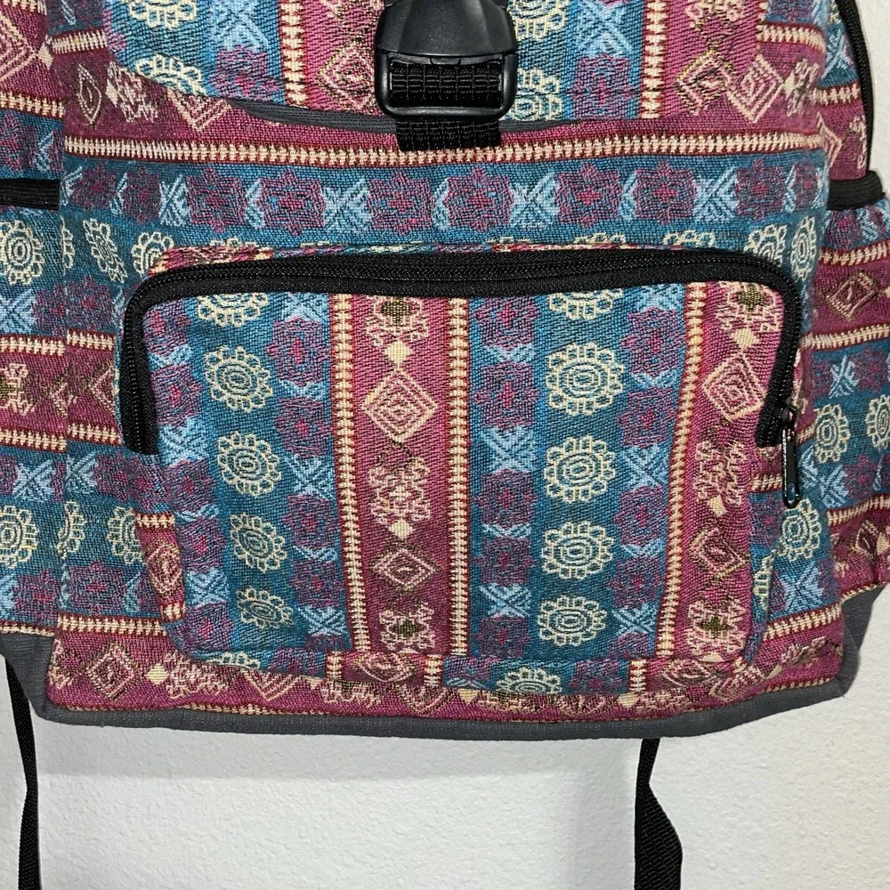 Tribal Print Canvas Backpack Boho‎ Pockets Aztec Print